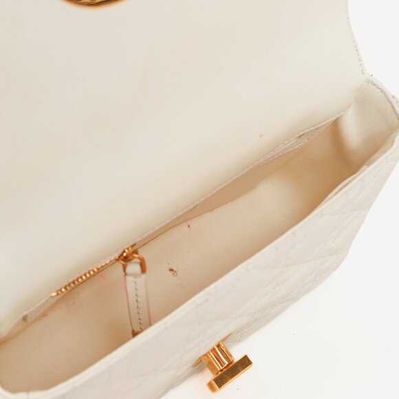 Christian Dior Small Dior Caro Ivory Cannage Calfskin Crossbody - Picture 11 of 13